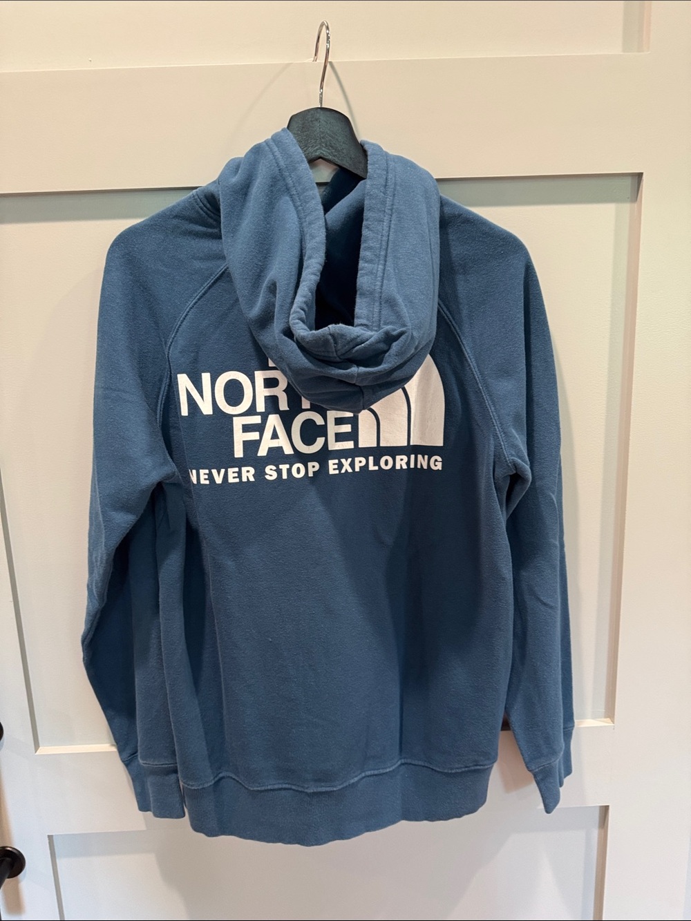 The North Face Blue Pullover Hoodie with White Logo - Picture 3 of 6